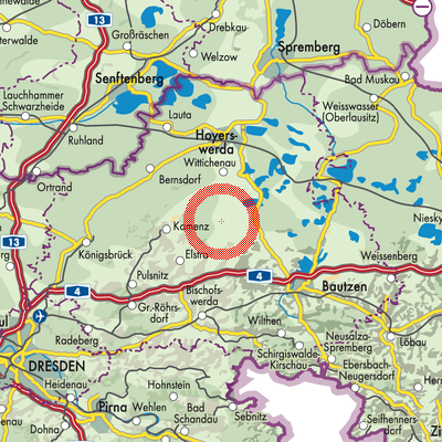 Landkarte Ralbitz-Rosenthal - Ralbicy-Róžant