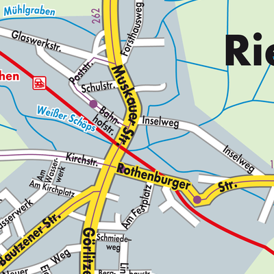 Stadtplan Rietschen - Rěčicy