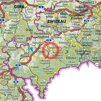 Landkarte Rodewisch