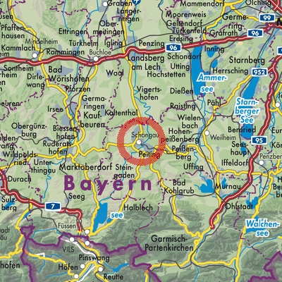 Landkarte Schongau