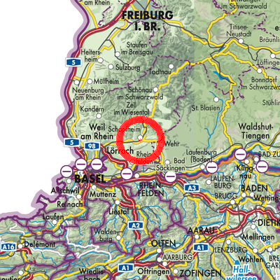 Landkarte Schopfheim