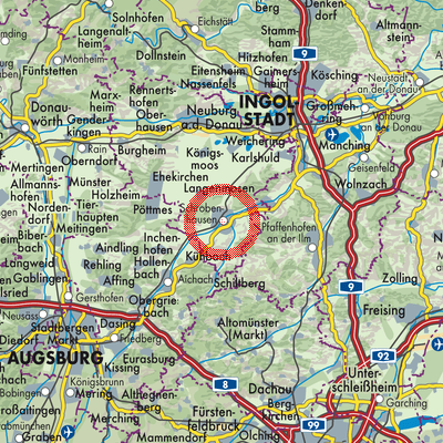 Landkarte Schrobenhausen