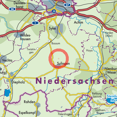 Landkarte Schwaförden