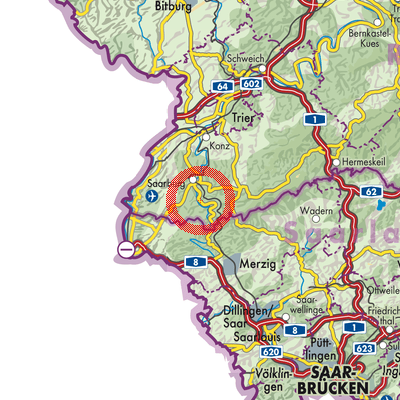 Landkarte Serrig