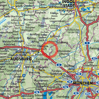 Landkarte Sielenbach