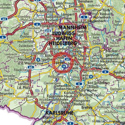 Landkarte Speyer