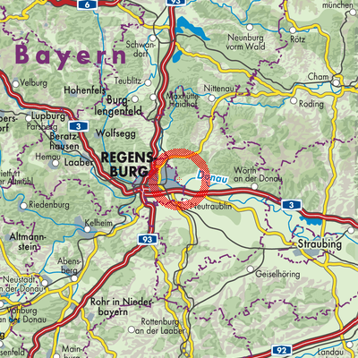 Landkarte Tegernheim