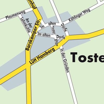 Stadtplan Tosterglope