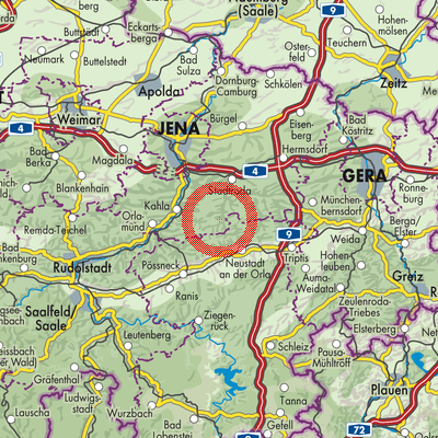 Landkarte Trockenborn-Wolfersdorf