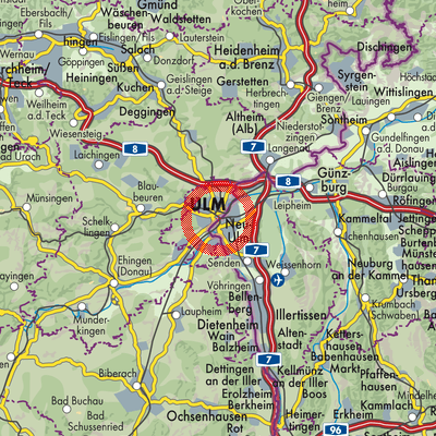Landkarte Ulm