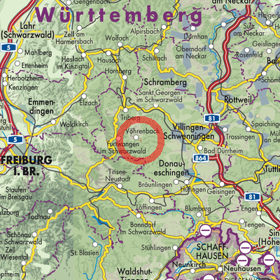 Landkarte Vöhrenbach