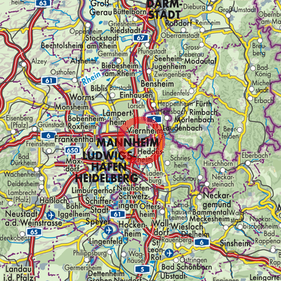 Landkarte Viernheim