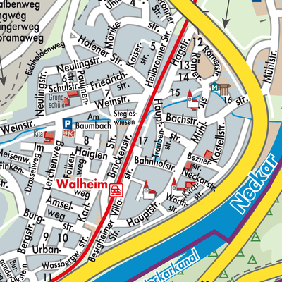 Stadtplan Walheim