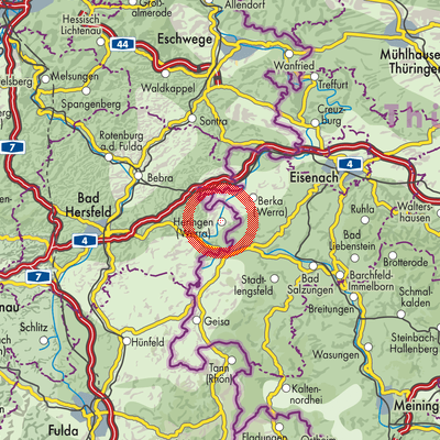 Landkarte Heringen (Werra)