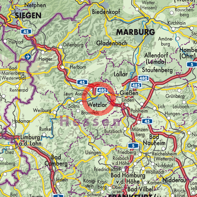 Landkarte Wetzlar