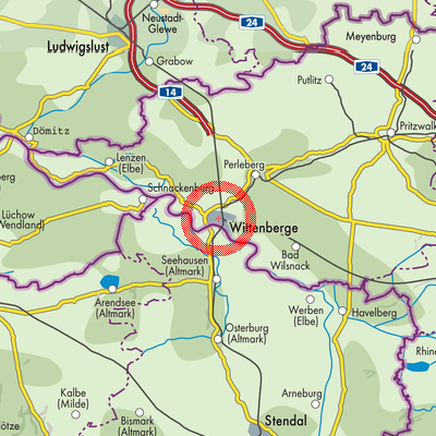 Landkarte Wittenberge