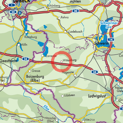 Landkarte Wittenburg