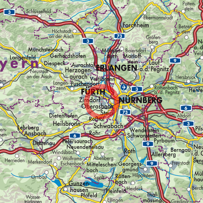 Landkarte Zirndorf