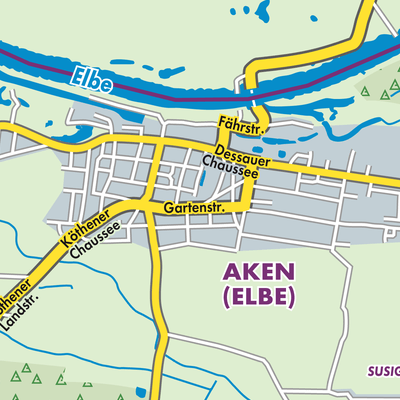 Übersichtsplan Aken (Elbe)