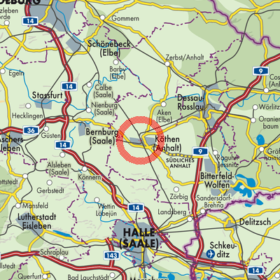 Landkarte Köthen (Anhalt)