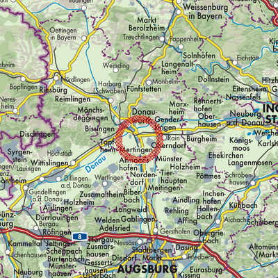 Landkarte Asbach-Bäumenheim