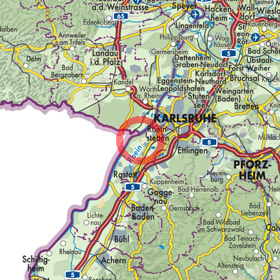 Landkarte Au am Rhein