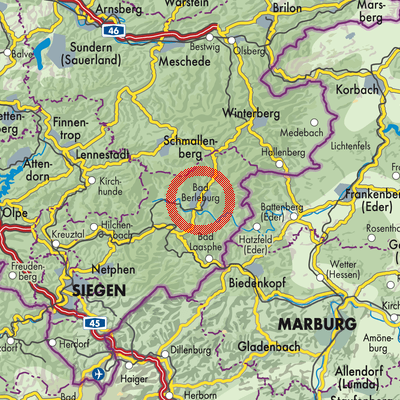 Landkarte Bad Berleburg