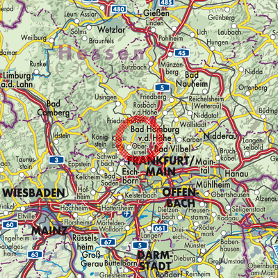 Landkarte Bad Homburg vor der Höhe