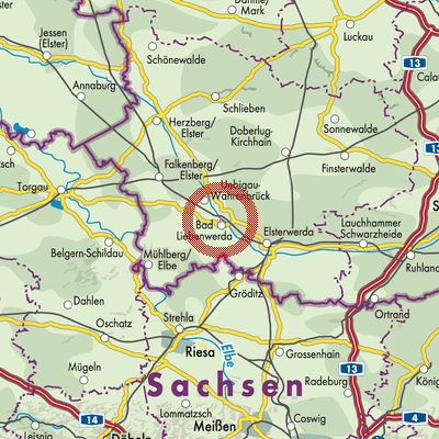 Landkarte Bad Liebenwerda