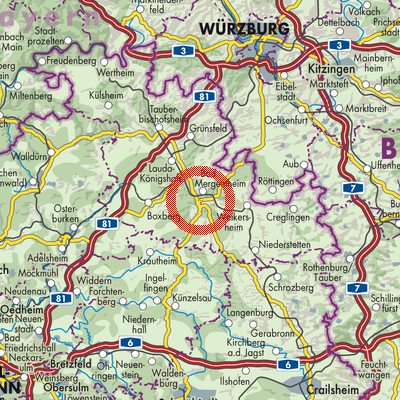 Landkarte Bad Mergentheim