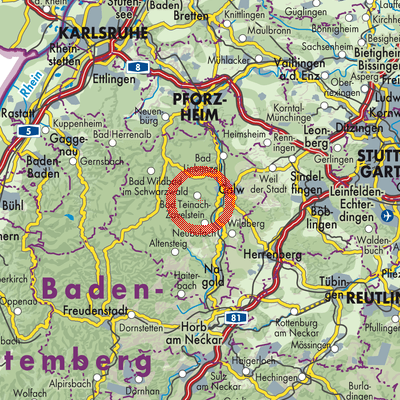 Landkarte Bad Teinach-Zavelstein
