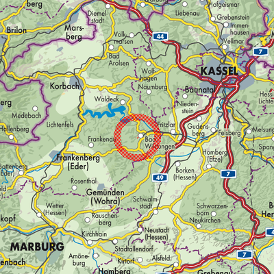 Landkarte Bad Wildungen
