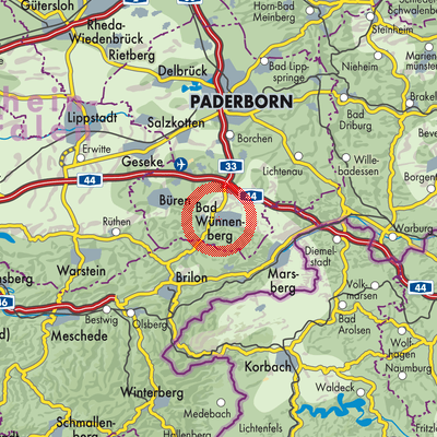 Landkarte Bad Wünnenberg