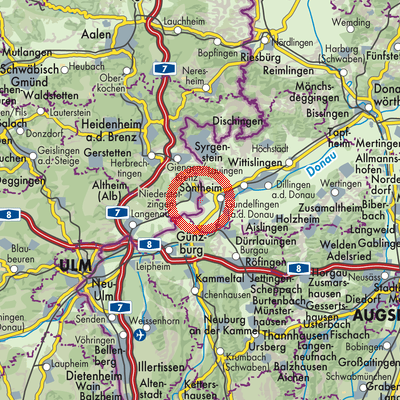 Landkarte Bächingen a.d.Brenz