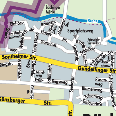 Stadtplan Bächingen a.d.Brenz