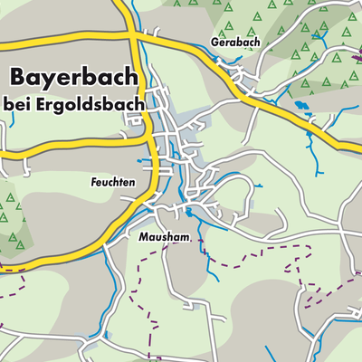 Übersichtsplan Bayerbach bei Ergoldsbach