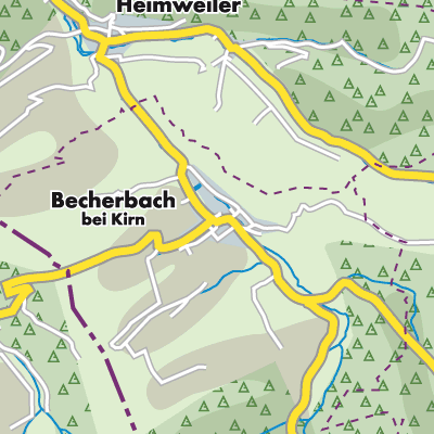 Übersichtsplan Becherbach bei Kirn