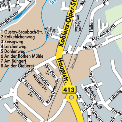 Stadtplan Bendorf