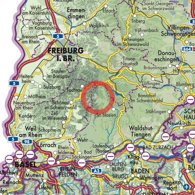 Landkarte Bernau im Schwarzwald