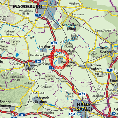Landkarte Bernburg