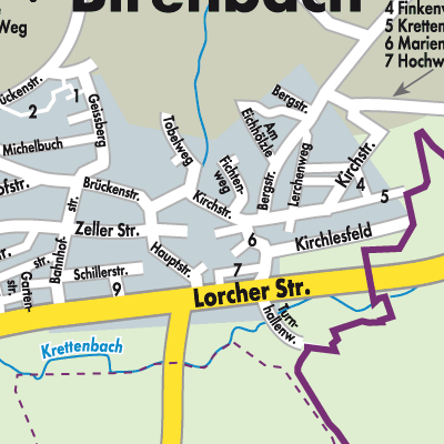 Stadtplan Birenbach