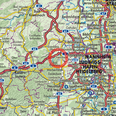 Landkarte Bobenheim am Berg