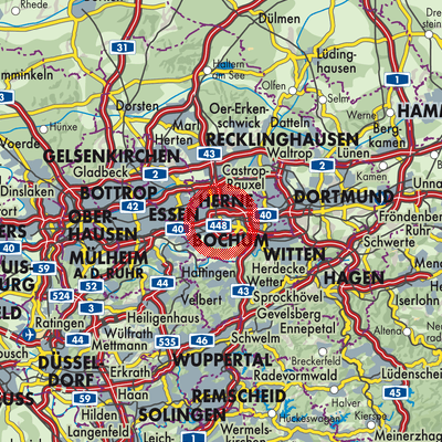 Landkarte Bochum