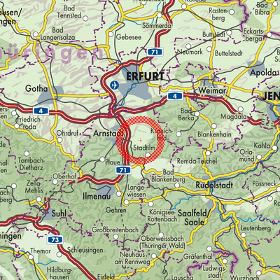 Landkarte Bösleben-Wüllersleben