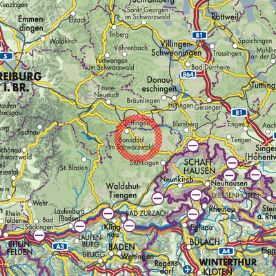 Landkarte Bonndorf im Schwarzwald