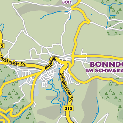 Übersichtsplan Bonndorf im Schwarzwald