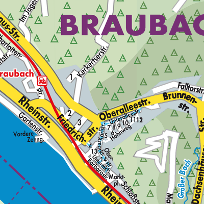 Stadtplan Braubach