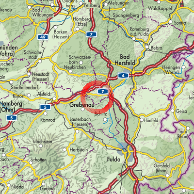 Landkarte Breitenbach am Herzberg