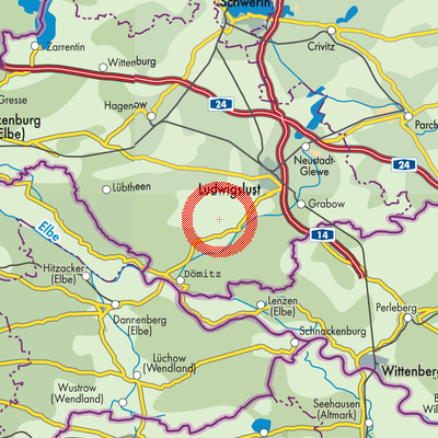 Landkarte Bresegard bei Eldena