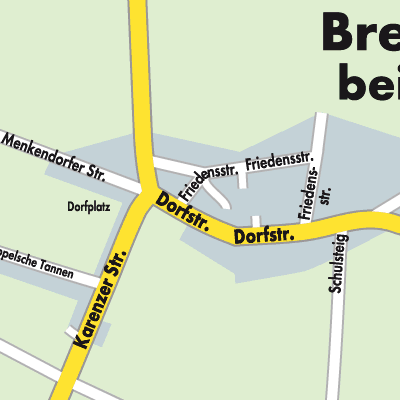 Stadtplan Bresegard bei Eldena